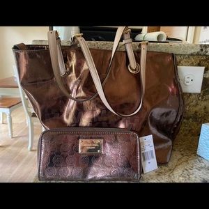 Metallic Brown Michael Kors Purse and Wallet